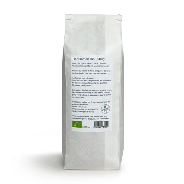 Hanfsamen Bio ungeschält 500g