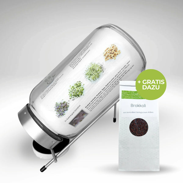 Keimglas Biosprosser 3100ml aus Glas mit Ständer