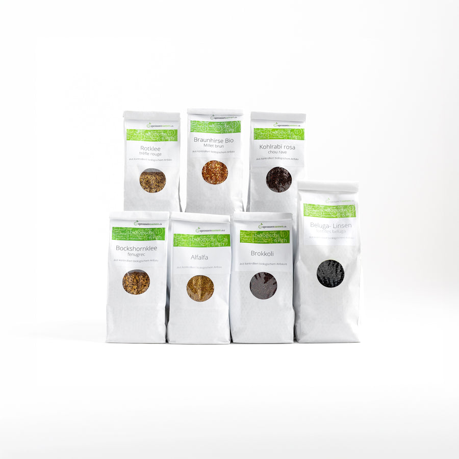 Premium Fermentier Sprossen Bundle (7 Sorten / 2 KG Keimsaat)