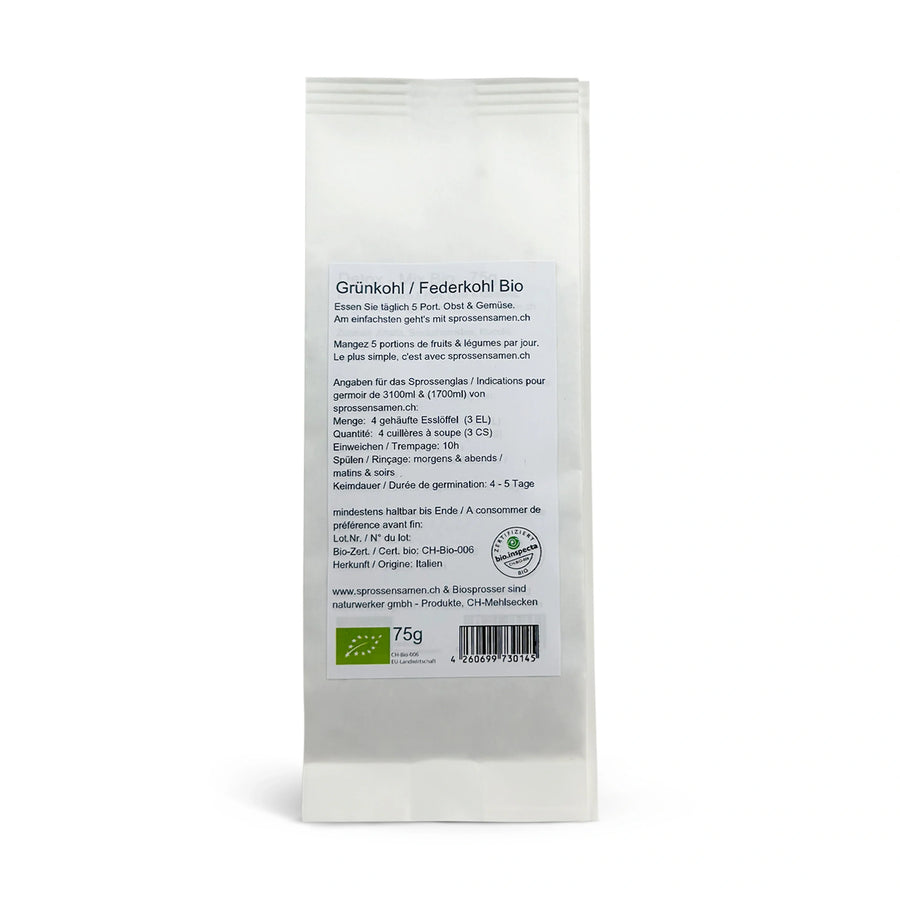 Federkohl/Grünkohl Bio Samensprossen 75g