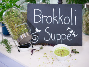 Brokkoli Suppe mit Brokkoli Sprossen