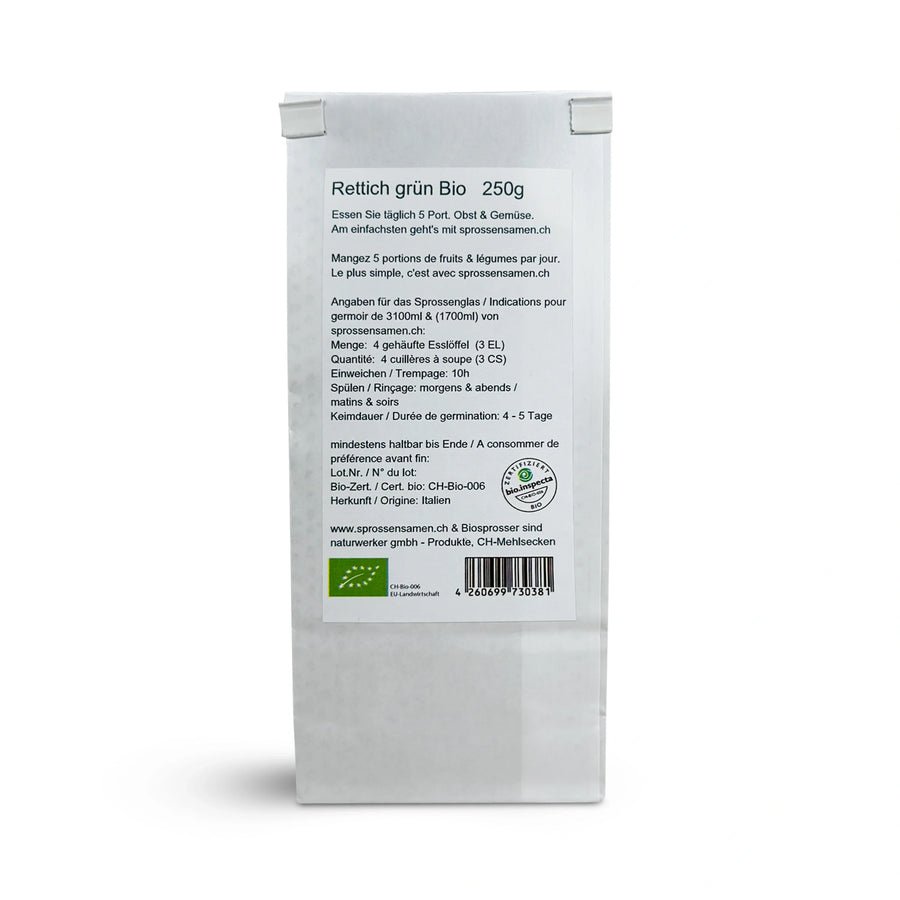 Rettich grün Bio Sprossensamen 250g