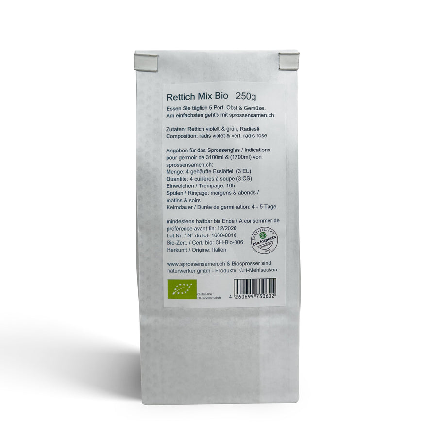 Rettich-Mix Sprossensamen Bio 250g