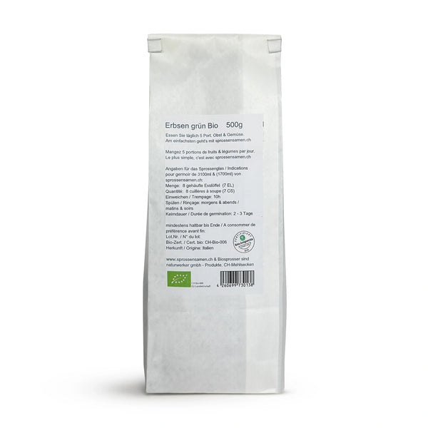 Erbsen grün Bio Samensprossen 500g