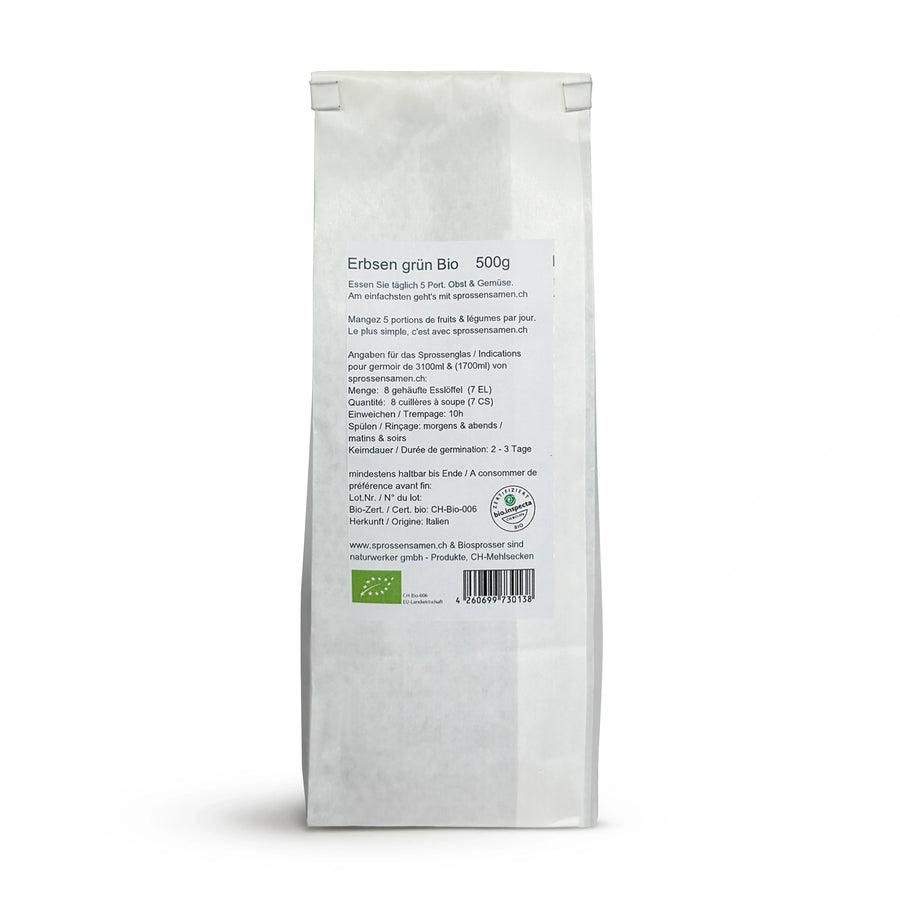 Erbsen grün Bio Samensprossen 500g