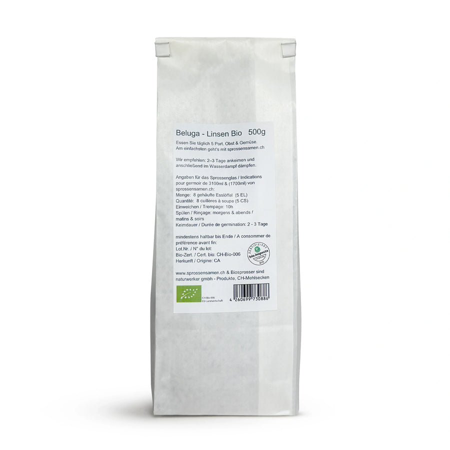 Beluga Linsen Sprossensamen Bio 500g