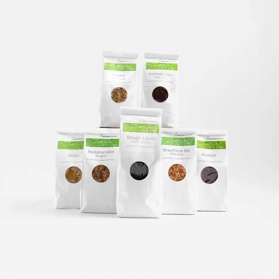 Premium Fermentier Sprossen Bundle (7 Sorten / 2 KG Keimsaat)